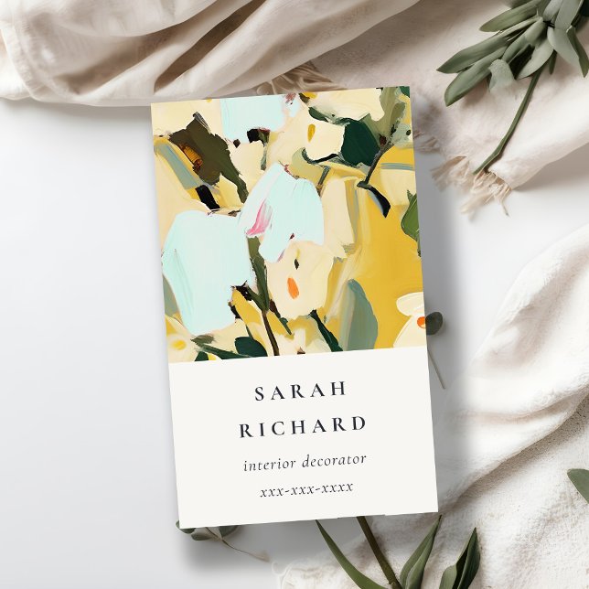 Chic Boho farbenfroh-gelb-ockerfarben gestrichen Visitenkarte (Von Creator hochgeladen)