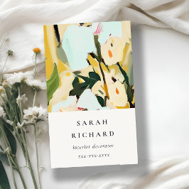 Chic Boho farbenfroh-gelb-ockerfarben gestrichen Visitenkarte