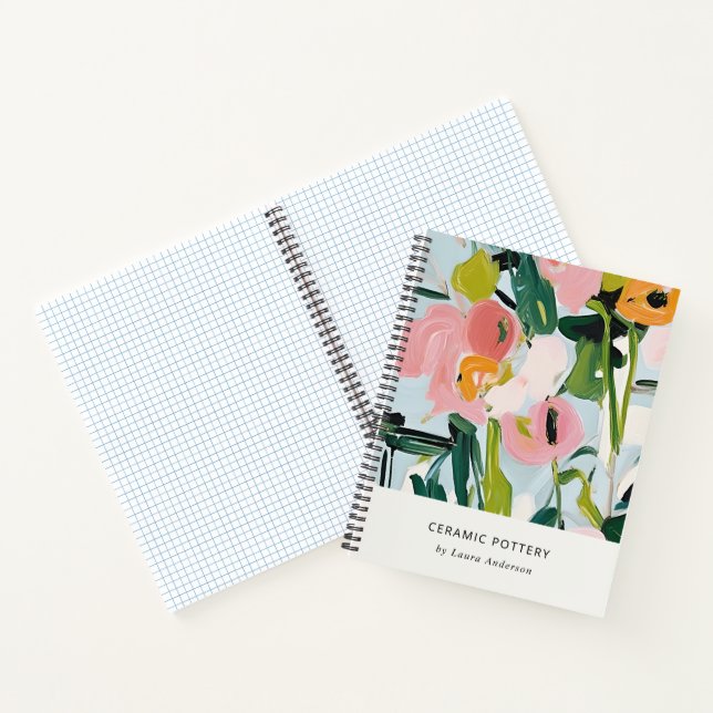 Chic Boho farbenfroh pink blau grün gestrichen Blu Notizbuch (Innenseite)