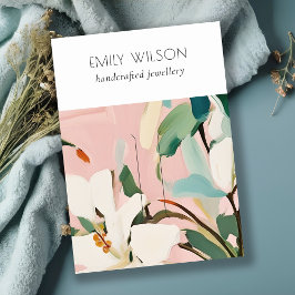 Chic Boho farbenfroh rosa Aquamarin gestrichen Flo Visitenkarte