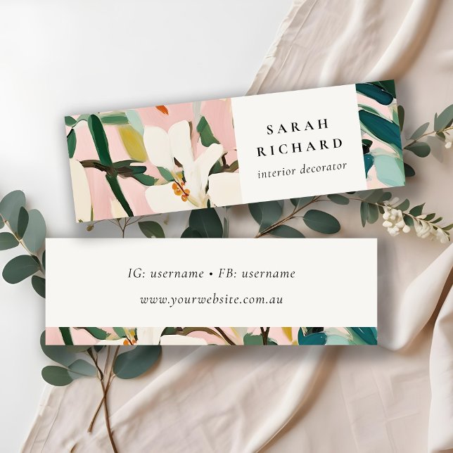 Chic Boho farbenfroh rosa Aquamarin grün gestriche Mini Visitenkarte (Von Creator hochgeladen)