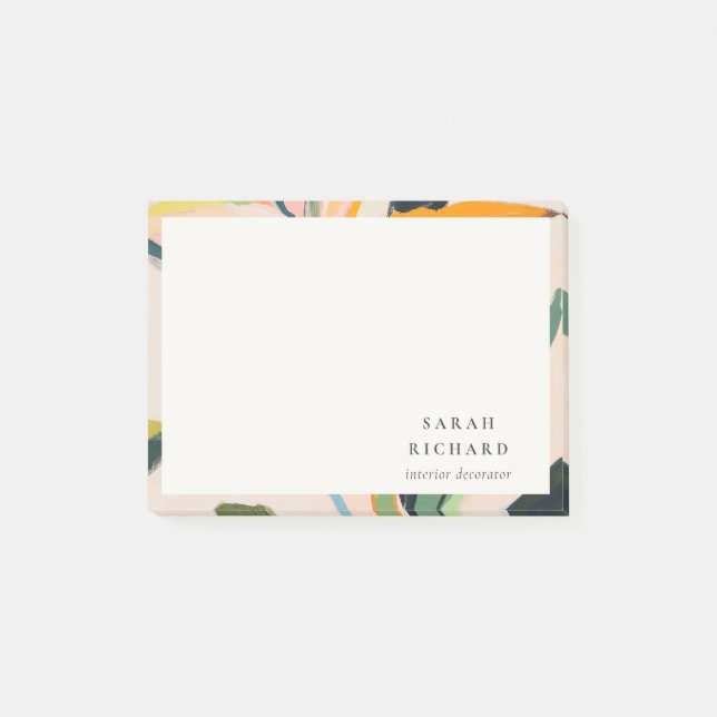 Chic Boho Farbige Strelitzie Bemalte Blumen Post-it Klebezettel (Vorderseite)