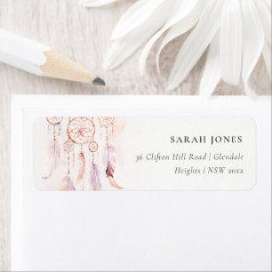 Chic Boho Feather Dreamcatcher Wasserfarbe Adresse