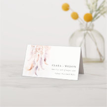 Chic Boho Feather Dreamcatcher Watercolor Wedding