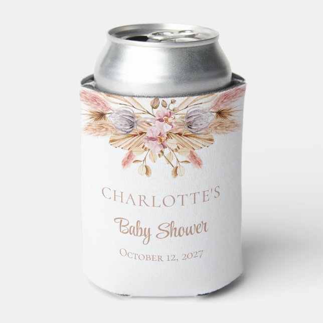 Chic Boho Floral Pampas Grass Baby Dusche Dosenkühler (Kanne Vorderseite)