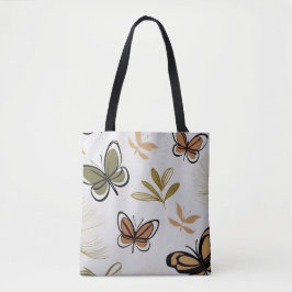 Chic boho line art abstrakte Schmetterlinge Tasche