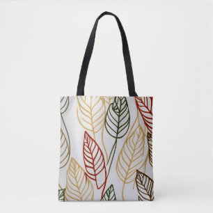 Chic boho Linie Art Herbst Blätter Vektor abstrakt Tasche