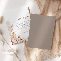 Chic Boho Pampas Grass Baby Dusche Danke Karte