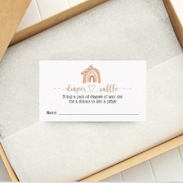 Chic Boho Rainbow Diaper Raffle Baby Duschkarte Visitenkarte