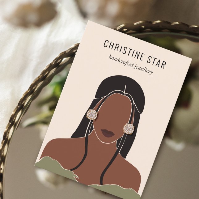 Chic Boho Silhouette Earring Display Card Visitenkarte (Von Creator hochgeladen)