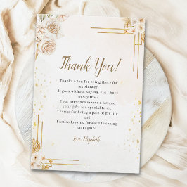 Chic Boho Style with Beige and Yellow Blooms Dankeskarte