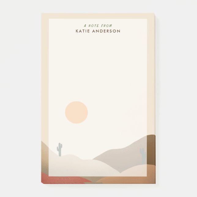 Chic Boho Terracotta Desert Cactus Post-it Notes (Devant)