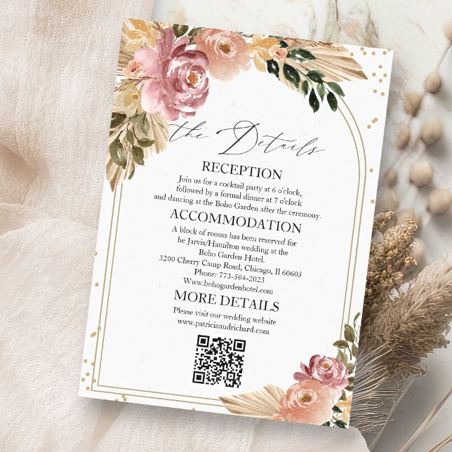 Chic Boho Wedding Details Umschließungskarten Einladung (Von Creator hochgeladen)