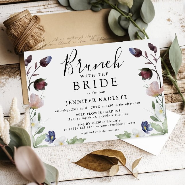 Chic Boho Wedding Wildblume Bridal Brunch Einladung (Von Creator hochgeladen)