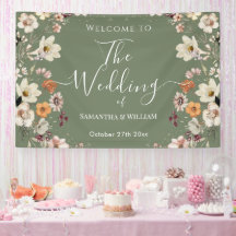 Chic Boho Wildblume Rustic Sage Green Wedding