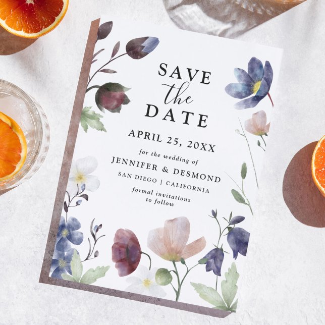 Chic Boho Wildblume Wedding Save The Date (Von Creator hochgeladen)