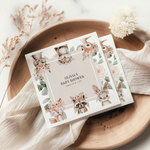 Chic Boho Woodland Animals Baby Dusche Serviette