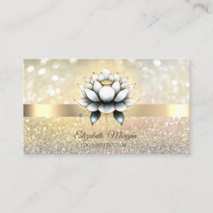 Chic Bokeh Gold, Stylischer Lotus Yoga Visitenkarte