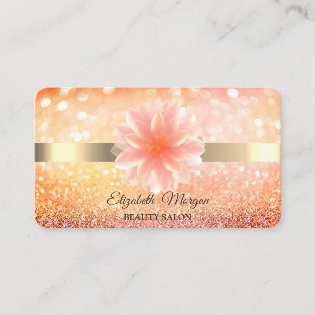 Chic Bokeh Lotus Blume Yoga Reiki Visitenkarte (Vorderseite)