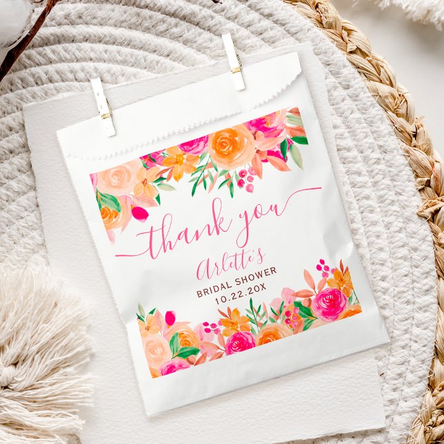 Chic Bold Fall florfarbenes Brautparty Geschenktütchen (Chic Bold fall floral watercolor bridal shower Favor Bag)