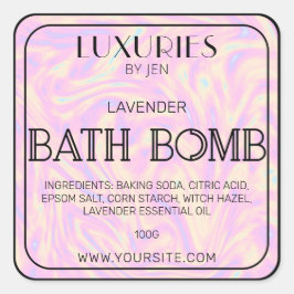 Chic Bold Modern Holographic Bath Bomb Wellness-Ce Quadratischer Aufkleber