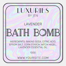 Chic Bold Modern Holographic Bath Bomb Wellness-Ce Quadratischer Aufkleber
