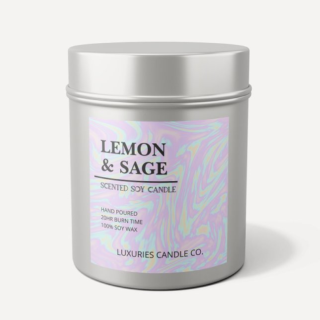 Chic Bold Moderne Holographique Étiquette de bougi (Créateur téléchargé)