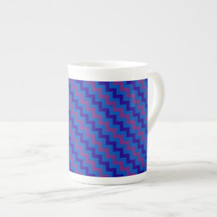 Chic Bone China Tasse: Plum, Blue und Navy Chevron Prozellantasse