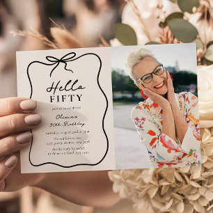 Chic Bonjour Cinquante' Photo 50e Invitation Anniv