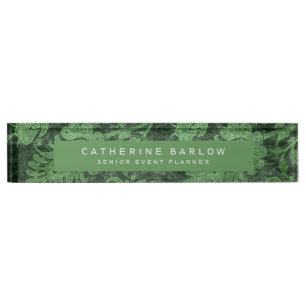 Chic Botanic Green Antique Bloral Namensplakette