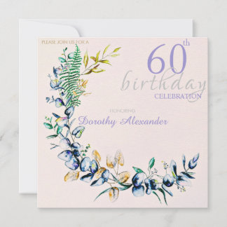 Chic Botanic Wreath Milestone Geburtstag Einladung