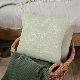 Chic Botanical Elfenbein Sonnenblumen auf Frühjahr Kissen