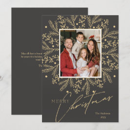 Chic Botanical Frame Foto und Frohe Weihnachten