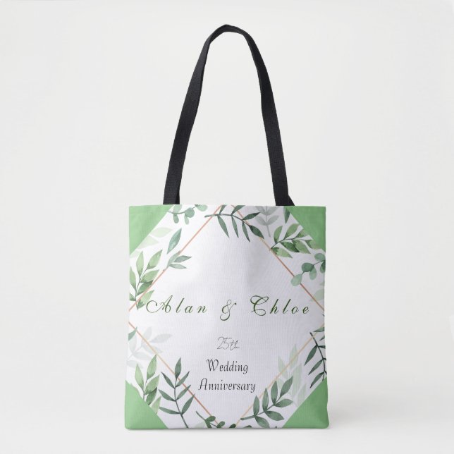Chic Botanical Green 25. Wedding Gift Tasche (Vorderseite)