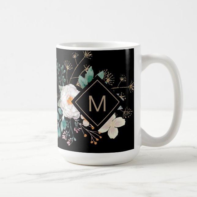 Chic Botanical Mit Monogramm Coffee Tasse (Rechts)