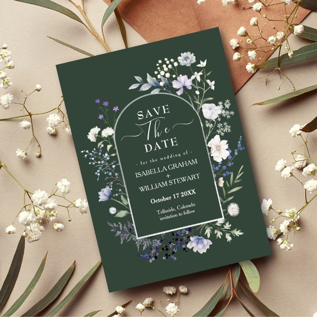 Chic Botanical Watercolor Wildblume Save the Date Einladung (Von Creator hochgeladen)
