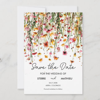 Chic Botanical Wildblumen Save The Date