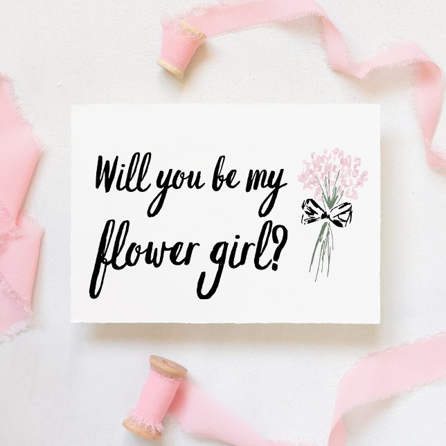 Chic Bouquet wird mein Vorschlag für ein Blumenmäd Karte (Surprise your flower girl with this beautiful, hand-lettered card featuring a delicate bouquet.)