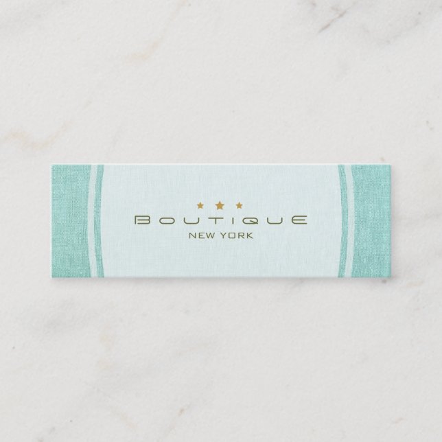 Chic Boutique Einfache türkisfarbene Blautöne Mini Visitenkarte (Vorderseite)