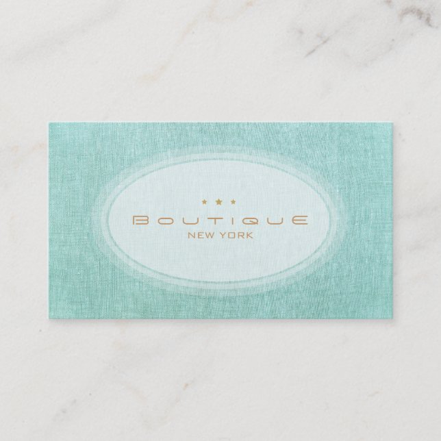 Chic Boutique Einfache türkisfarbene Blautöne Visitenkarte (Vorderseite)