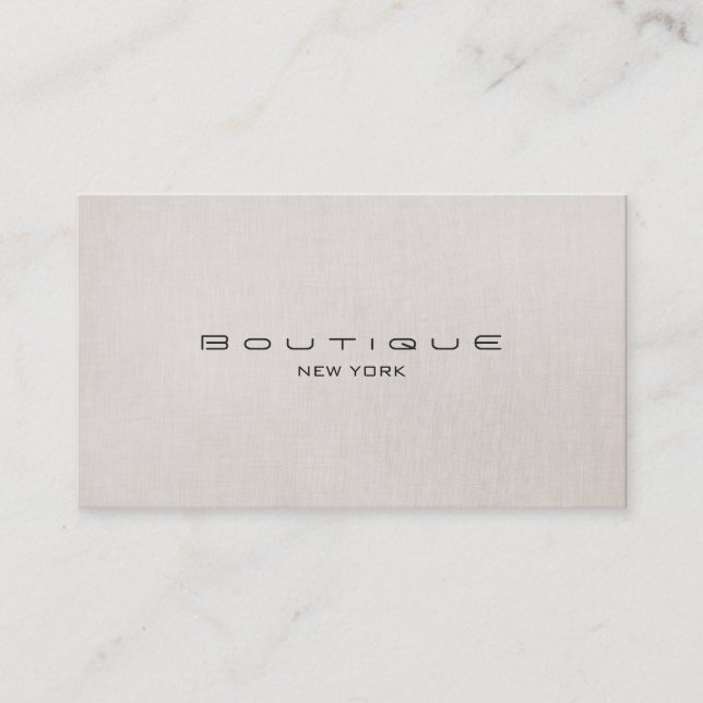 Chic Boutique Imitate Beige Linen Beruflich Einfac Visitenkarte (Vorderseite)