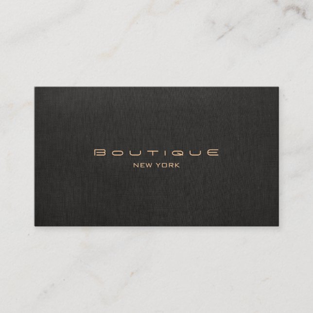 Chic Boutique Imitate Black Linen Türkis Rückseite Visitenkarte (Vorderseite)