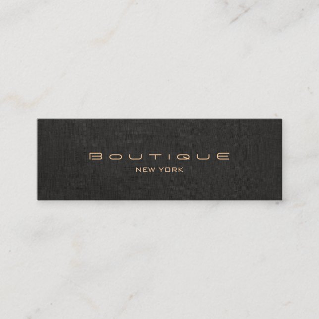 Chic Boutique Stilvolle Designer Imitate Black Lin Mini Visitenkarte (Vorderseite)