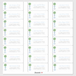 Chic Boxwood Boy Baby ShowGuest Address Labels