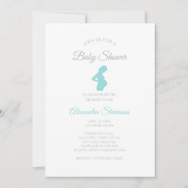Chic Boy Baby Dusche Schwangere Frau Baby Bump Einladung