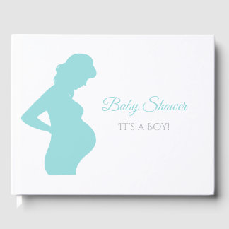 Chic Boy Baby Dusche Schwangere Frau Baby Bump Gästebuch