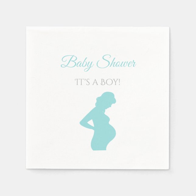 Chic Boy Baby Dusche Schwangere Frau Baby Bump Serviette (Vorderseite)