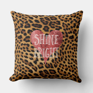 Chic Brauner Leopardenprint Glanz Kissen