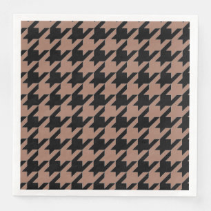 Chic braunes Schwarzes Hahnentrittmuster Serviette