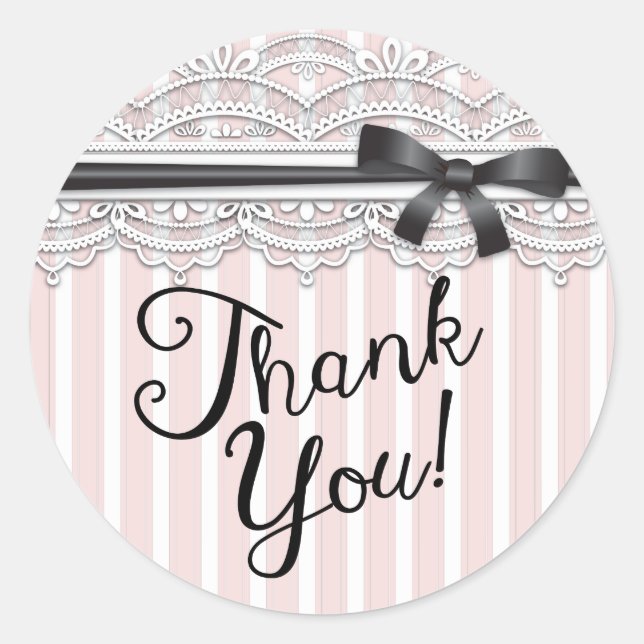 Chic Brautparty Lovely Lace Danke Sticker (Vorderseite)
